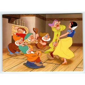 Musicial Dancing Dwarf Band Snow White And The Seven Dwarfs Disney Postcard